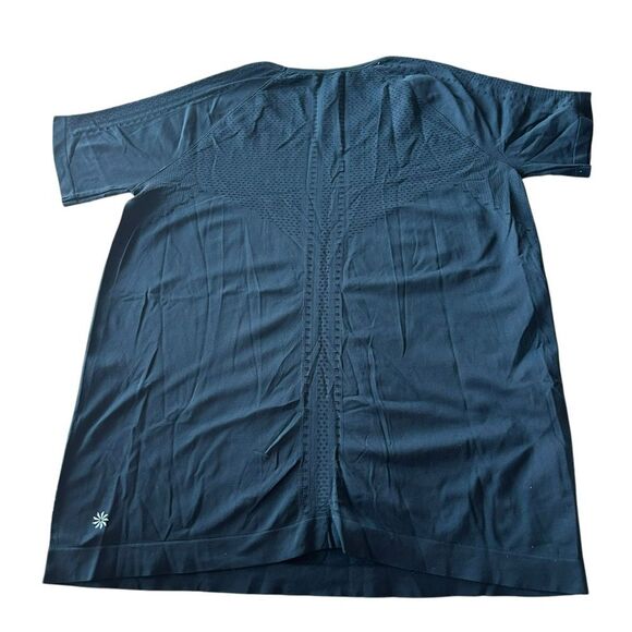 Athleta Women’s M Short Sleeve Foothill Perforated Tee‎ Shirt Black Running Gym - Picture 4 of 9